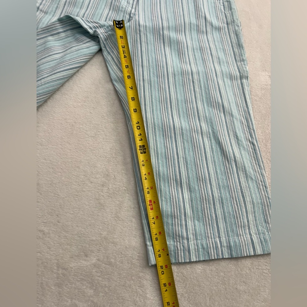 Liz Claiborne Michaela Blue Pinstripe 100% Cotton Capri Pants, Size 12 - Picture 5 of 16